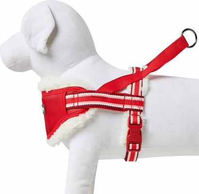 Show full view: Blueberry Pet Soft & Comfy Multi Color Stripe Fleece Padded Chest Dog Harness, Red, Small: 16.5 to 21-in chest slide 5 of 8