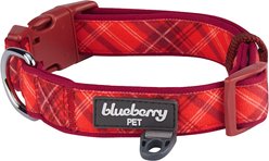 Blueberry Pet Soft & Comfy Padded Polyester Dog Collar, Aileen Red, Large: 18 to 26-in neck, 1-in wide