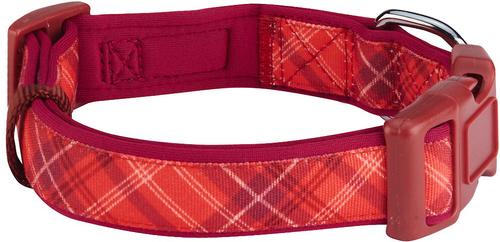 Show full view: Blueberry Pet Soft & Comfy Padded Polyester Dog Collar, Aileen Red, Large: 18 to 26-in neck, 1-in wide slide 2 of 10