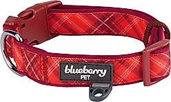 Blueberry Pet Soft & Comfy Padded Polyester Dog Collar, Aileen Red, Medium: 14.5 to 20-in neck, 3/4-in wide
