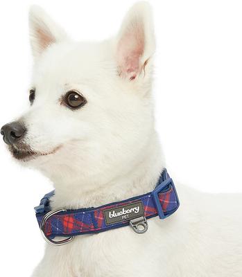 Show full view: Blueberry Pet Soft & Comfy Padded Polyester Dog Collar, Navy Blue & Red Plaid, Medium: 14.5 to 20-in neck, 3/4-in wide slide 4 of 10