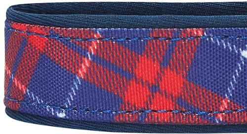 Show full view: Blueberry Pet Soft & Comfy Padded Polyester Dog Collar, Navy Blue & Red Plaid, Medium: 14.5 to 20-in neck, 3/4-in wide slide 7 of 10