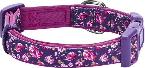 Show full view: Blueberry Pet Soft & Comfy Padded Polyester Dog Collar, Plum Purple, Large: 18 to 26-in neck, 1-in wide slide 2 of 10