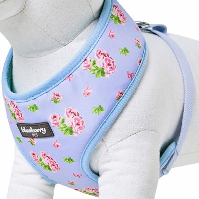 Show full view: Blueberry Pet Soft & Comfy Spring Scent Inspired Floral Dog Harness Vest, Pastel Blue, Medium: 19.5 to 26-in chest slide 5 of 7