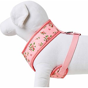 Blueberry Pet Soft & Comfy Spring Scent Inspired Floral Dog Harness Vest, Rose Baby Pink, Small: 16 to 21-in chest