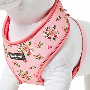 Blueberry Pet Soft & Comfy Spring Scent Inspired Floral Dog Harness Vest, Rose Baby Pink, Small: 16 to 21-in chest