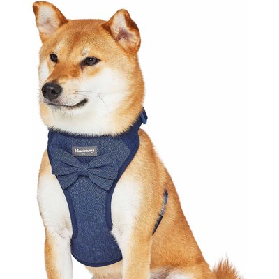 Blueberry Pet Blueberry Pet Soft & Comfy Textured Tweed Service Dog Harness Vest, Navy Blue, Large: 26.75 to 38.5-in chest