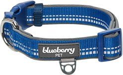 Blueberry Pet Soft & Safe 3M Neoprene Padded Adjustable Reflective Dog Collar, Navy, Large: 18 to 26-in neck