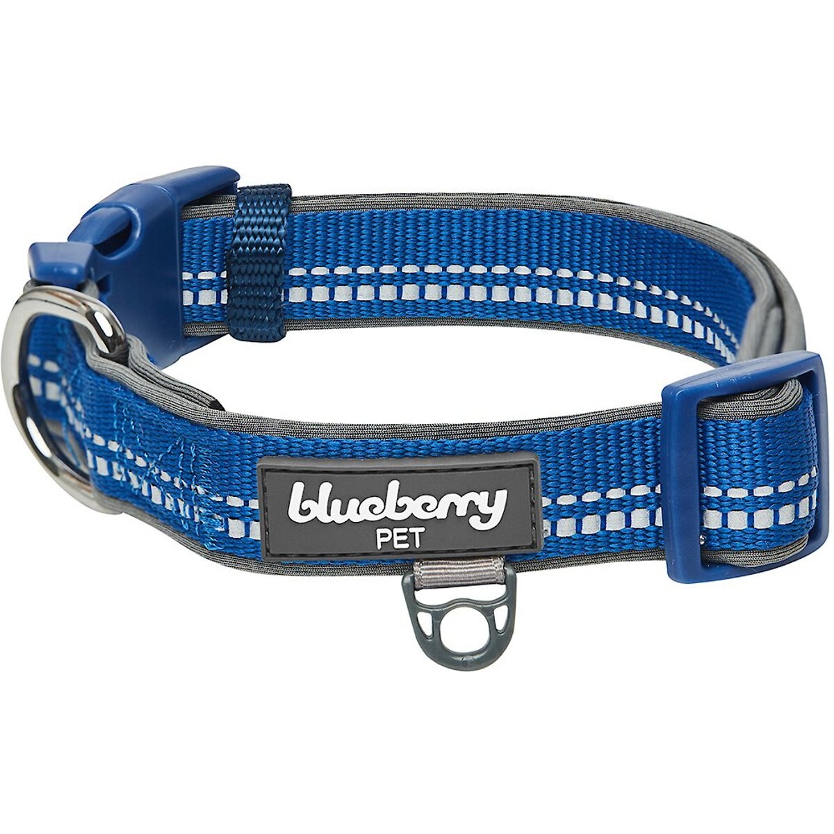 Blueberry Pet Soft & Safe 3M Neoprene Padded Adjustable Reflective Dog Collar, Navy, Small: 12 to 16-in neck