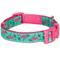 Show in main carousel: Blueberry Pet Spring Prints Nylon Dog Collar, Pink Flamingo on Light Emerald, Large: 18 to 26-in neck, 1-in wide slide 6 of 10