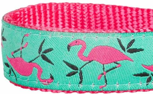 Show full view: Blueberry Pet Spring Prints Nylon Dog Collar, Pink Flamingo on Light Emerald, X-Small: 7.5 to 10-in neck, 3/8-in wide slide 6 of 9