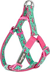 Blueberry Pet Spring Prints Nylon Step In Back Clip Dog Harness, Pink Flamingo on Light Emerald, Medium: 20 to 26-in chest