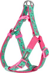 Blueberry Pet Spring Prints Nylon Step In Back Clip Dog Harness, Pink Flamingo on Light Emerald, Small: 16.5 to 21.5-in chest