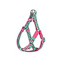 Blueberry Pet Spring Prints Nylon Step In Back Clip Dog Harness, Pink Flamingo on Light Emerald, Small: 16.5 to 21.5-in chest
