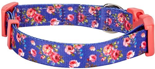 Show full view: Blueberry Pet Spring Scent Inspired Rose Print Adjustable Dog Collar, X-Small: 8 to 11-in neck slide 5 of 8