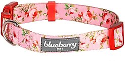 Blueberry Pet Spring Scent Rose Floral Personalized ID Dog Collar, Rose Baby Pink, Large: 18 to 26-in neck, 1-in wide slide 2 of 5