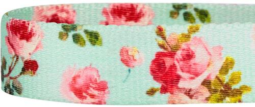 Show full view: Blueberry Pet Spring Scent Rose Floral Personalized ID Dog Collar, Turquoise, Large: 18 to 26-in neck, 1-in wide slide 3 of 6