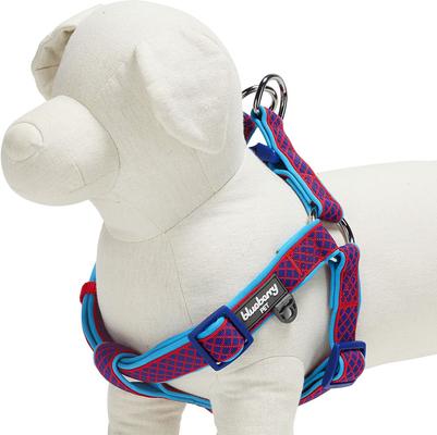 Show full view: Blueberry Pet Step In Urban Chic Diamond Pattern Padded Dog Harness, Red/ Dark Turquoise, X-Small/Small: 15.5 to 19.5-in chest slide 3 of 5