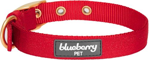 Show full view: Blueberry Pet The Most Coveted Designer Mixed Metallic Thread Personalized Dog Collar, Sparkling True Red, Large: 17 to 20.5-in neck, 1-in wide slide 4 of 7