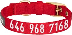 Blueberry Pet The Most Coveted Designer Mixed Metallic Thread Personalized Dog Collar, Sparkling True Red, Small: 9 to 12.5-in neck, 5/8-in wide