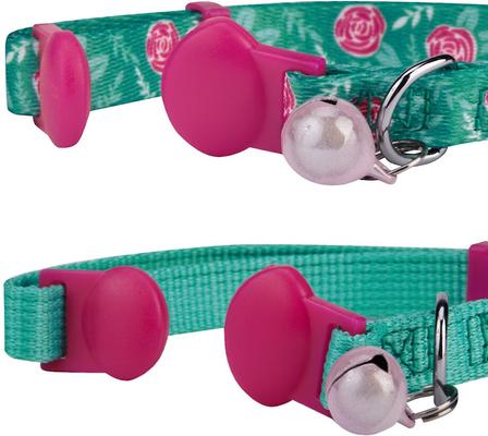 Show full view: Blueberry Pet The Power of All in One Adjustable Breakaway Cat Collar with Bell, 2 count, 2 count, Relaxing Jungle Green slide 6 of 8