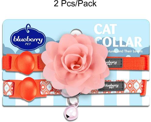 Show full view: Blueberry Pet The Power of All in One Adjustable Breakaway Cat Collar with Bell, 2 count, Perfect Orange slide 2 of 7