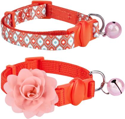 Show full view: Blueberry Pet The Power of All in One Adjustable Breakaway Cat Collar with Bell, 2 count, Perfect Orange slide 4 of 7