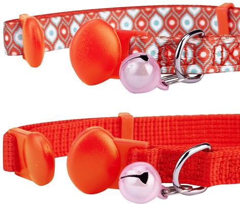 Show full view: Blueberry Pet The Power of All in One Adjustable Breakaway Cat Collar with Bell, 2 count, Perfect Orange slide 5 of 7