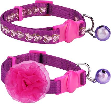 Show full view: Blueberry Pet The Power of All in One Adjustable Breakaway Cat Collar with Bell, 2 count, Stunning Plum slide 4 of 7