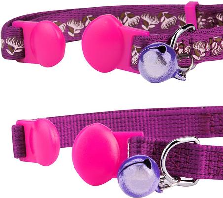 Show full view: Blueberry Pet The Power of All in One Adjustable Breakaway Cat Collar with Bell, 2 count, Stunning Plum slide 5 of 7