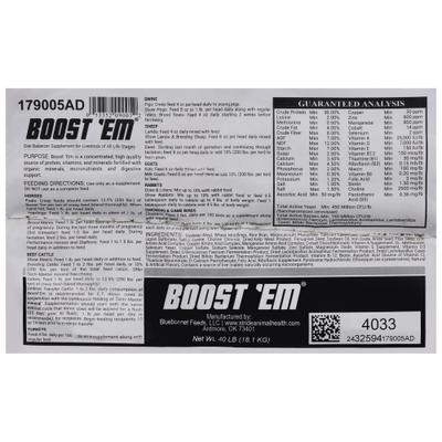 Show full view: Bluebonnet Feeds Boost 'Em Diet Balancer Pellets Farm Animal & Horse Supplement slide 2 of 4