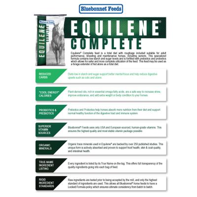 Show full view: Bluebonnet Feeds Equilene Complete Forage Extender Horse Feed, 50-lb bag slide 3 of 10