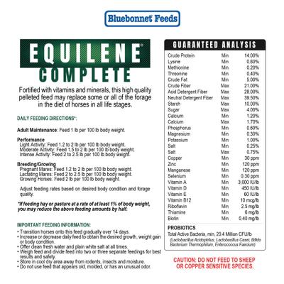 Show full view: Bluebonnet Feeds Equilene Complete Forage Extender Horse Feed, 50-lb bag slide 7 of 10