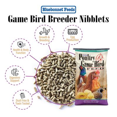 Show full view: Bluebonnet Feeds Game Bird Breeder 20% Protein Nibblet Bird Food, 50-lb bag slide 9 of 10