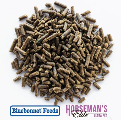 Show full view: Bluebonnet Feeds Horsemans Elite Ultra Fat High Fat Horse Feed, 50-lb bag slide 2 of 6