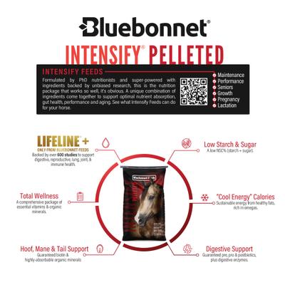 Show full view: Bluebonnet Feeds Intensify Pelleted High Fat, Low Starch Horse Feed, 50-lb bag slide 3 of 7