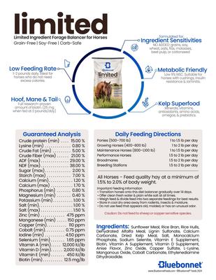 Show full view: Bluebonnet Feeds Limited Ingredient Forage Balancer Horse Feed, 44-lb bag slide 4 of 6