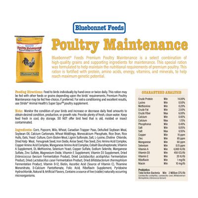 Show full view: Bluebonnet Feeds Poultry Maintenance 14% Protein Premium Formula Grain Bird Food, 50-lb bag slide 7 of 10