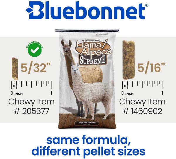 Bluebonnet Feeds Supreme Llama Alpaca Small Pellet Feed, 50-lb bag