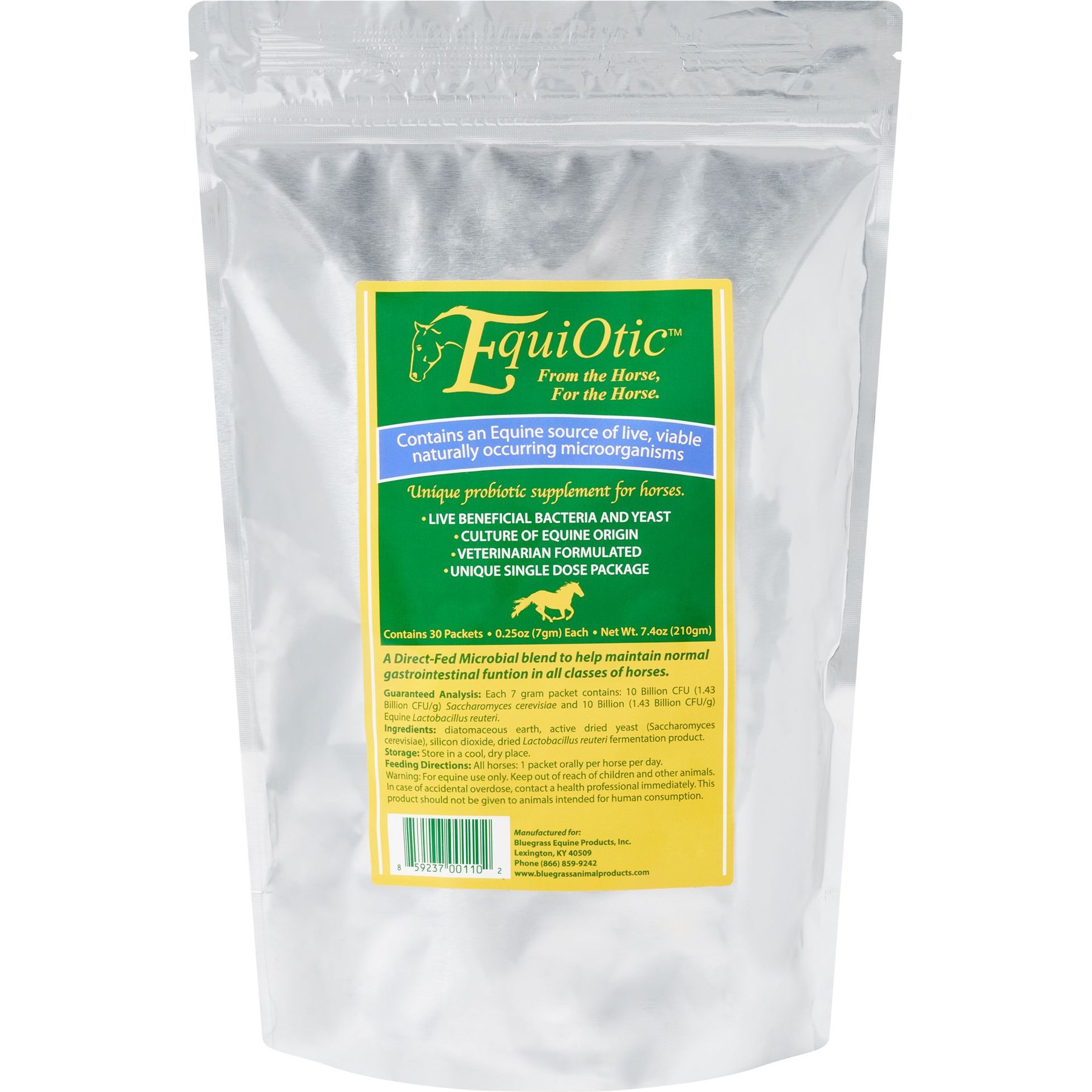 Bluegrass Animal Products Equiotic Daily Packets Probiotic Powder Horse Supplement, 30 count