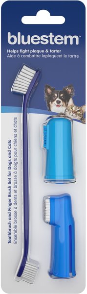 Bluestem Dog & Cat Toothbrush/Finger Brush Kit, 3 count