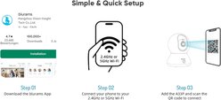blurams 8MP Indoor, 360 Degree PTZ Baby Monitor, Phone App, One-Touch Call, Dual-Band WiFi 6, Compatible with Alexa Pet Camera, White slide 2 of 9
