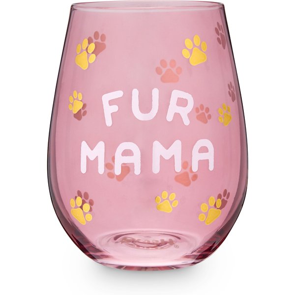 Blush Fur Mama Stemless Wine Glass, 20-oz
