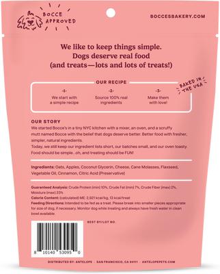 Show full view: Bocce's Bakery Apple Juice Box Soft & Chewy Dog Treats, 6-oz bag slide 3 of 10