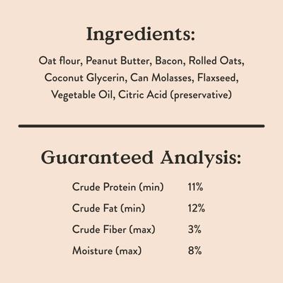 Show full view: Bocce's Bakery Bac'n Nutty PB & Bacon Recipe Soft & Chewy Dog Treats, 6-oz bag slide 8 of 10