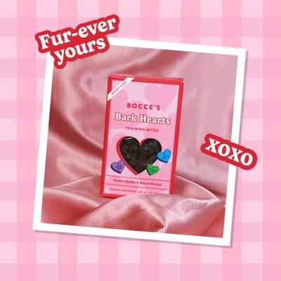 Show full view: Bocce's Bakery Bark Hearts Training Bites Limited Ingredient Soft & Chewy Dog Treats, 2-oz bag slide 8 of 11