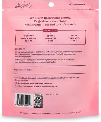 Show full view: Bocce's Bakery Beef Liver Freeze-Dried Treats, 3-oz bag slide 3 of 10