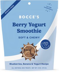 Bocce's Bakery Berry Yogurt Smoothie Wellness Limited-Ingredient-Diet Adult Soft & Chewy Dog Treats, 6-oz bag