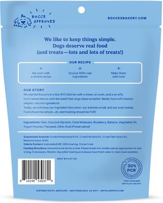 Show full view: Bocce's Bakery Berry Yogurt Smoothie Wellness Limited-Ingredient-Diet Adult Soft & Chewy Dog Treats, 6-oz bag slide 3 of 6