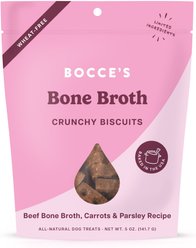 Bocce's Bakery Bone Broth, Carrots & Parsley Dog Treats, 5-oz bag